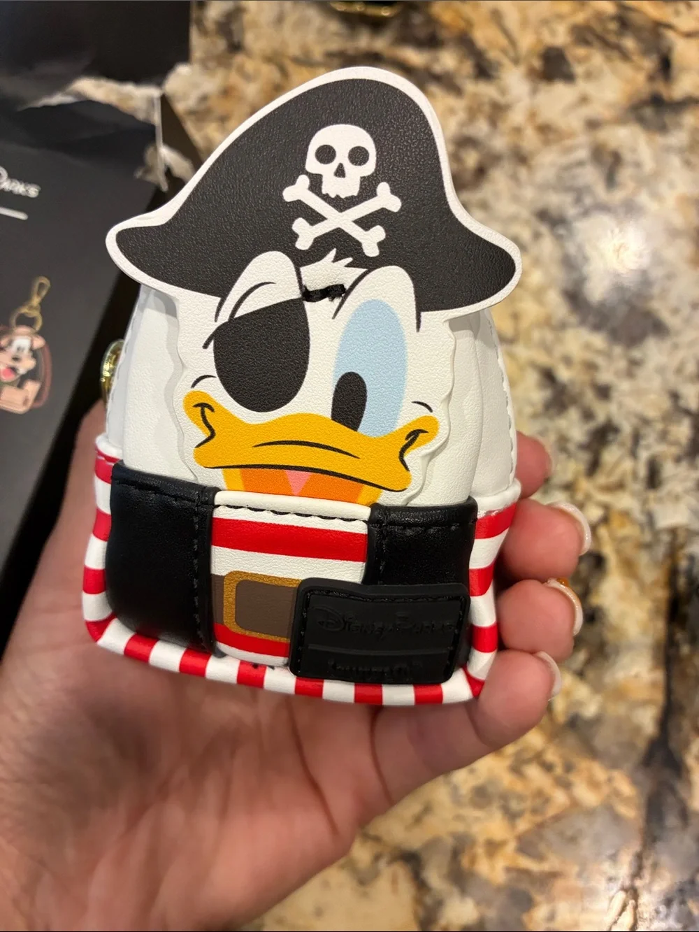 Disney loungefly mystery box Donald Duck Pirate Stripe Bag Charm